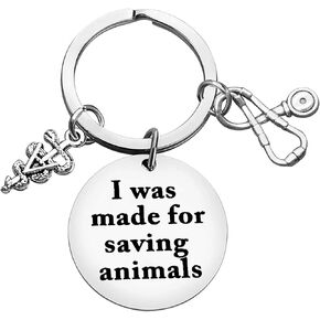 Veterinarian Gift Keychain Vet Keychains Appreciation Gift for Medical Veterinary Practitioner I Was Made for Saving Animals Keychains Veterinarian Jewelry Vet Tech Birthday Christmas Graduation Gift