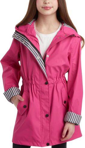 URBAN REPUBLIC Girls' Raincoat - Lightweight Waterproof Anorak Trench Coat - Slicker Shell Windbreaker Rain Jacket (7-16) in Kuwait