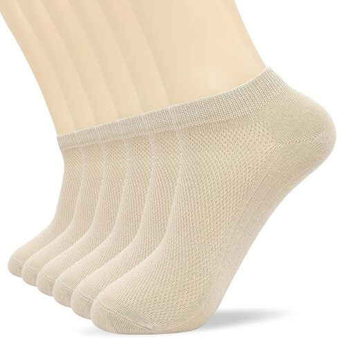 6 أزواج للرجال من جوارب الكاحل الشبكية الرقيقة والممتصة للرطوبة ذات القطع المنخفض بدون عرض in Kuwait