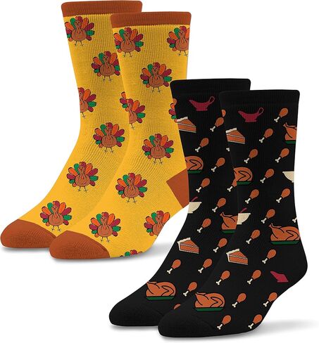 2 Pack of Novelty Thanksgiving Turkey Socks, One Size Fits Most in Saudi Arabia