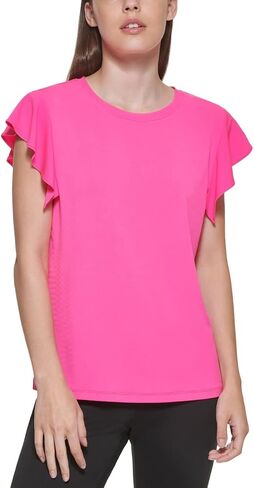 DKNY Women's Everyday Flutter Sleeve Knit Top in Kuwait