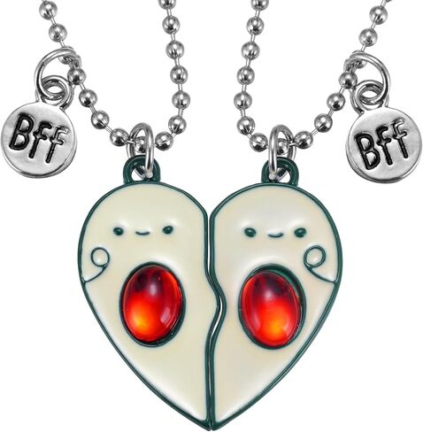 رالوكيا مجموعة قلادات صداقة على شكل قلب من الافوكادو مكونة من قطعتين، هدية مضحكة لصديقك المقرب، قلادات متطابقة لاثنين من محبي الافوكادو، هدية نباتية نباتية، مقاس M، معدن، غير معروف in Kuwait