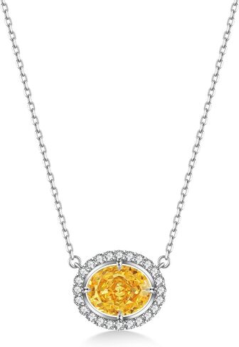 3ct 925 الفضة الاسترليني البيضاوي لذيذ مكعب زركونيا هالة قلادة سحق الجليد قطع تشيكوسلوفاكيا الماس قلادة 12 شهر جوهرة القلائد الذكرى هدايا عيد ميلاد للنساء in Kuwait