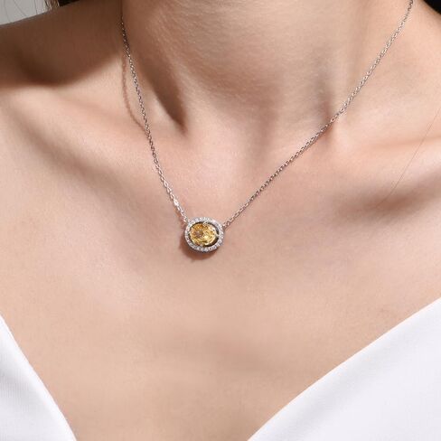 3ct 925 الفضة الاسترليني البيضاوي لذيذ مكعب زركونيا هالة قلادة سحق الجليد قطع تشيكوسلوفاكيا الماس قلادة 12 شهر جوهرة القلائد الذكرى هدايا عيد ميلاد للنساء in Kuwait