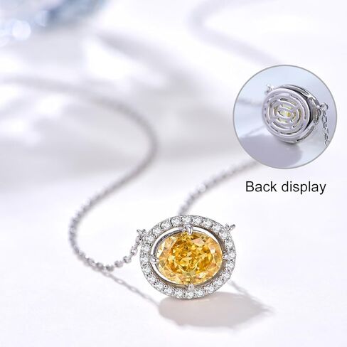 3ct 925 الفضة الاسترليني البيضاوي لذيذ مكعب زركونيا هالة قلادة سحق الجليد قطع تشيكوسلوفاكيا الماس قلادة 12 شهر جوهرة القلائد الذكرى هدايا عيد ميلاد للنساء in Kuwait
