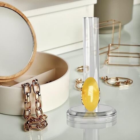 حامل مجوهرات لخواتم اليد من قطعتين، حامل عرض المجوهرات، حامل تخزين خواتم اكريليك شفاف كريستالي، خاتم الاصبع/ خاتم الزواج، منظم عرض خواتم ديكور لغرفة النساء in Kuwait