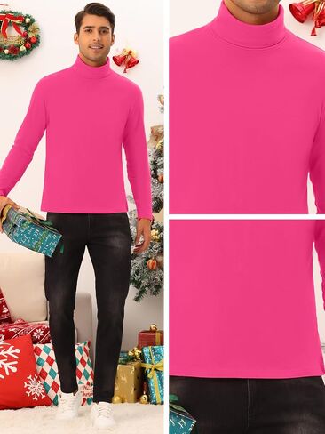 Lars Amadeus Turtleneck Top for Men's Slim Fit Long Sleeves Knitted Pullover T-Shirt in Saudi Arabia