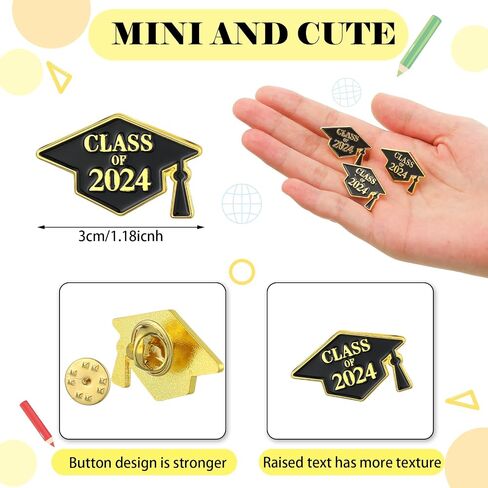 60 Pcs Class of 2024 Graduation Pins Souvenir Emblem Graduation Pins Congrats Badges Button Lapel Pin Class of 2024 Graduation Gifts for High School College Teacher Student in Saudi Arabia