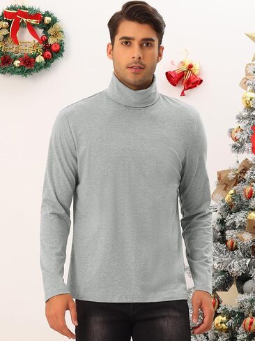 Lars Amadeus Turtleneck Top for Men's Slim Fit Long Sleeves Knitted Pullover T-Shirt in Saudi Arabia