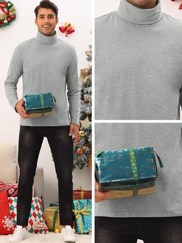 Lars Amadeus Turtleneck Top for Men's Slim Fit Long Sleeves Knitted Pullover T-Shirt in Saudi Arabia