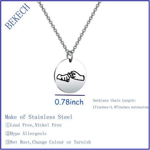 BEKECH ASL Necklace Friendship in Sign Language Charm Pendant Necklace Sign Language Jewelry ASL Friendship Gift ASL BFF Gift in Saudi Arabia