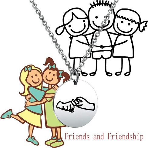 BEKECH ASL Necklace Friendship in Sign Language Charm Pendant Necklace Sign Language Jewelry ASL Friendship Gift ASL BFF Gift in Saudi Arabia