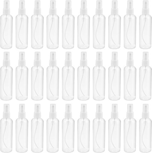 SINJEUN 30 Pack Clear Plastic Spray Bottles with Caps, 4 oz Spray Bottles Mist Sprayer, Refillable Empty Fine Mist Spray Bottle Mini Travel Size Spray Bottles, Leak Proof and BPA-Free in Saudi Arabia