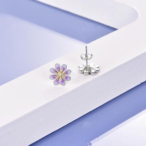 أقراط على شكل زهرة الورد/الشوك الاسكتلندي للنساء أقراط مرصعة للفتيات 925 من الفضة الاسترليني الوردي/الشوك الاسكتلندي مجوهرات هدية in Saudi Arabia