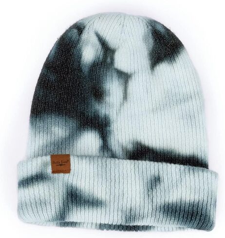 Britt's Knits Womens Mantra Soft Winter Tie Dye Knit Warm Cuffed Skull Beanie Hat Cap in Saudi Arabia