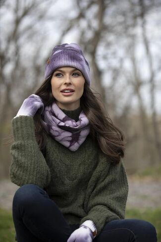 Britt's Knits Womens Mantra Soft Winter Tie Dye Knit Warm Cuffed Skull Beanie Hat Cap in Saudi Arabia