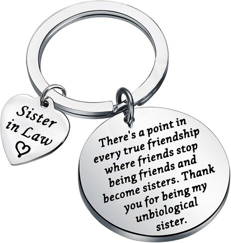 FUSTMW Bonus Sister Gifts Keychain Sister In Law Gifts to My Soul Sister Friendship Gift for Sister Birthday Gifts in Saudi Arabia