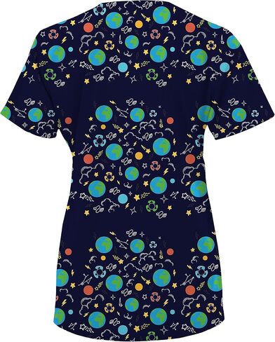 Green Town Scrubs for Women Scrub Set - Print Top and Jogger Pant, Easy Care Uniforms in Saudi Arabia