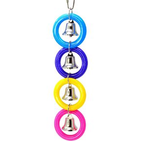 Bonka Bird Toys 945 4 Ring A Ding Bird Toy African Grey Budgie Parakeet Cockatiel Lovebird Cage Parrot Toys
