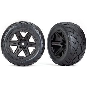 Traxxas 6775 Tires & Wheels 2.8" RTX Black Wheels Anaconda Tires Assembled TSM Rated 4WD Front/Rear 2WD Rear TRA6775