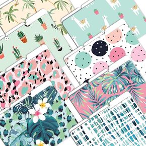 Better Office Products Decorative File Folders, 24 Pack, 8 Designs, Heavyweight, Letter Size (9.5" x 11.5") with 1/3 Cut Tab, Cute & Fun Modern Designs, Fashion Folders