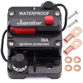 300 Amp Circuit Breaker with Manual Reset Wire Lugs Copper Washer and Screws for Car Marine Trolling Motors Boat ATV Manual Power Protect 12V-53VDC, Waterproof