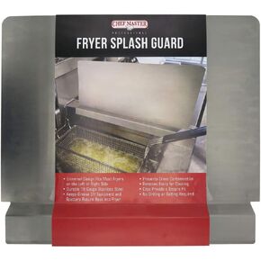 Commercial Stainless Steel Fryer Splash Guard, Splash Guard for Deep Fryer, Oil Splatter Guard, Kitchen Restaurant Splatter Guard, Premium 18-Gauge Stainless Steel, Size 20.5 x 15" - Chef Master 90059