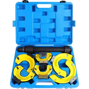 Spring Compressor Tool Macpherson Interchangeable Fork Strut Coil Extractor Tool Set with Safety Guard (Overload Protection Device) Allow The Use of Impact Wrenches