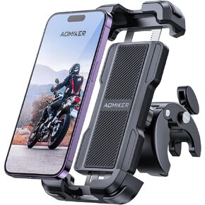 Bike Motorcycle Phone Holder Mount - [2024 Quick Release] Bike Phone Holder Handlebar Clamp, Bicycle Scooter Phone Clip for iPhone 15 14 13 12 11 Pro Max Plus Mini, 4.7-6.8" Smartphone