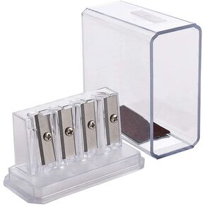 1Pcs Transparent 4 Holes Charcoal Pencil Sharpener,Long Point Carpenter Pencil Sharpener Plastic Artist Pencil Sharpener Pencil Sharpeners for Sketching