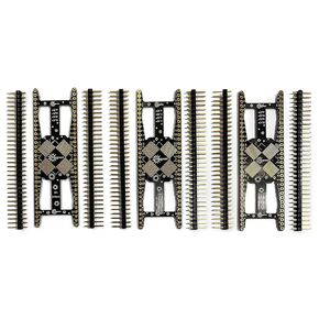 Stargazer Solderless Breadboard SMD to DIP Dual Sided Breakout for 64-QFP, QFN, DFP, DFN (0.5mm and 0.4mm Pitch) with Gold Plated Headers [3 Pack]