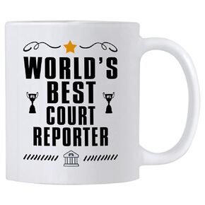 Court Reporter Gifts. 11 Ounce Court Reporting Coffee Mug. World's Best Reporter. Gift Idea for Stenographer or Co-Worker.