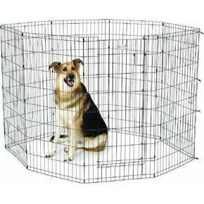 MidWest Homes for Pets Exercise Pen for Pets with Full Max Lock Door, 42-Inch, Black