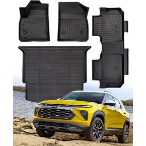 CarQiWireless Floor Mats & Trunk Mat for Chevy Blazer Accessories 2019-2024, All-Weather Waterproof TPE Guard Odorless Anti-Slip Floor Liners for Chevrolet Blazer 2019 2020 2021 2022 2023 2024