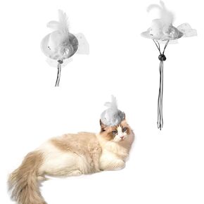 قبعة من القش للحيوانات الأليفة، قبعة سمبريرو مكسيكية مضحكة للربيع والصيف مع زينة لحفلات عباد الشمس لأعياد الميلاد للحيوانات الأليفة الصغيرة والجرو والقطط (أبيض) in Kuwait