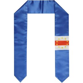Cape Verde Flag Graduation Stole Sash for Study Aboard International Students Abroad Adult Unisex- Cool Graduation Shawl Sash Stole Wraps Scraf