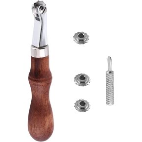 Overstitch Wheel Leather Craft Spacer Set Leather Craft Tools Spacer Embossing System Set DIY Leather Craft Design Punch Tool with Four Wheels