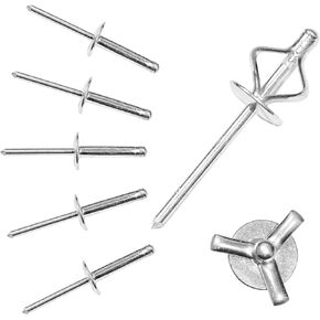 50 قطعة من المسامير البوب ​​العمياء المصنوعة من الألومنيوم مقاس 3/16 بوصة × 1 بوصة، ومسامير البوب ​​المنفجرة ثلاثية الطي مقاس 4.8 × 25 مم (فضية) in Kuwait