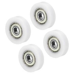 PATIKIL Nylon Pulley Wheel 8x36x6mm, 4 Pack 608zz Bearing Sliding Conveyor Roller Wheel for Door Window Drawer Hardware Driving Mechanical Equipment, White
