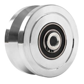 4" V-Groove Slide Gate Wheel Solid Steel Sliding Wheel Dual Sealed Bearing for Rolling Inverted V Shape Track Gates up to 3000lbs with Screw, NO Brackets