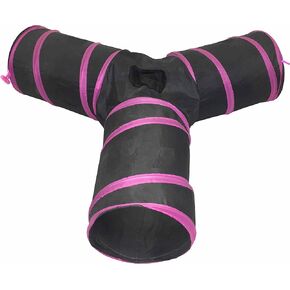 Pet Life ® 3-Way Kitting-Go-Seek Interactive Collapsible Passage Kitty Cat Tunnel