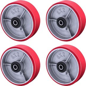6"X 2" Heavy Duty Casters Wheels - Industrial Caster Wheels Polyurethane Caster Wheel with Strong Load-bearing Capacity 5000 LB, heavy duty casters wheel -set of 4, Widely Used in Tool Box, Trail Jack