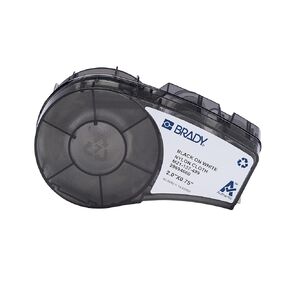 Brady Authentic (M21-137-499) Pre-Sized High-Adhesion Nylon Labels for Equipment, General ID, Lab, Wire/Cable, Black on White Material - Designed for M210, M210-LAB, M211 Printers, 0.75 in H x 2 in W