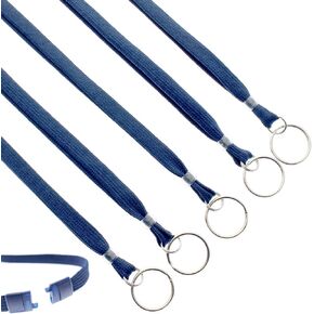 Bulk 100 Pack - Heavy Duty Breakaway Lanyards for Keys and ID Badges with Key Chain Split Ring - Break-Away Clasp and Keychain Keyring/Badge Holder Attachment by Specialist ID (Dark Navy Blue)…