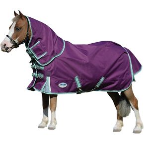 WeatherBeeta ComFiTec Premier Freedom Pony Detach-A-Neck Medium Horse Blanket, Purple/Navy/Mint, 51"