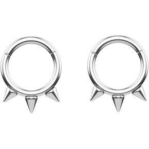Spike Septum Ring 316L Stainless Steel Spiked Cartilage Helix Daith Tragus Hinged Hoops Earrings Segment Seamless Clicker Nose Rings Body Piercing Jewelry