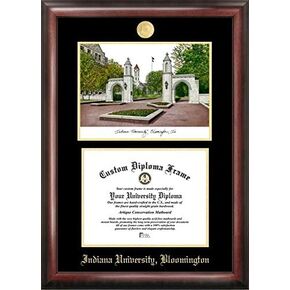 Campus Images IN993LGED Indiana University, Bloomington Embossed Diploma Frame with Lithograph Print, 8.5" x 11", Gold