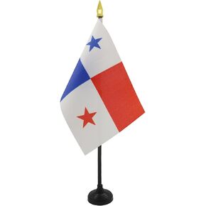 AZ FLAG Panama Table Flag 4'' x 6'' - Panamanian Desk Flag 15 x 10 cm - Golden Spear top