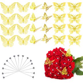124 PCS Corsage Boutonniere Pins, Sewing Corsages Flower Pins, 2 Inch Bouquet Flower Floral Diamond Rhinestones Pins, Crystal Head Clear Straight Pins, Jewelry DIY Decoration, DIY Craft Sewing