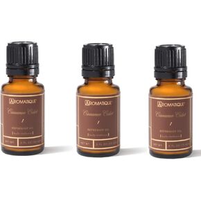 Aromatique Cinnamon Cider Refresher Oil Set of 3 - Home Fragrance, Long Lasting Room Air Freshener Essential Oil Deodorizer Aromatherapy Xmas Christmas Gifts Notes of Apple, Pear, Rose .5oz